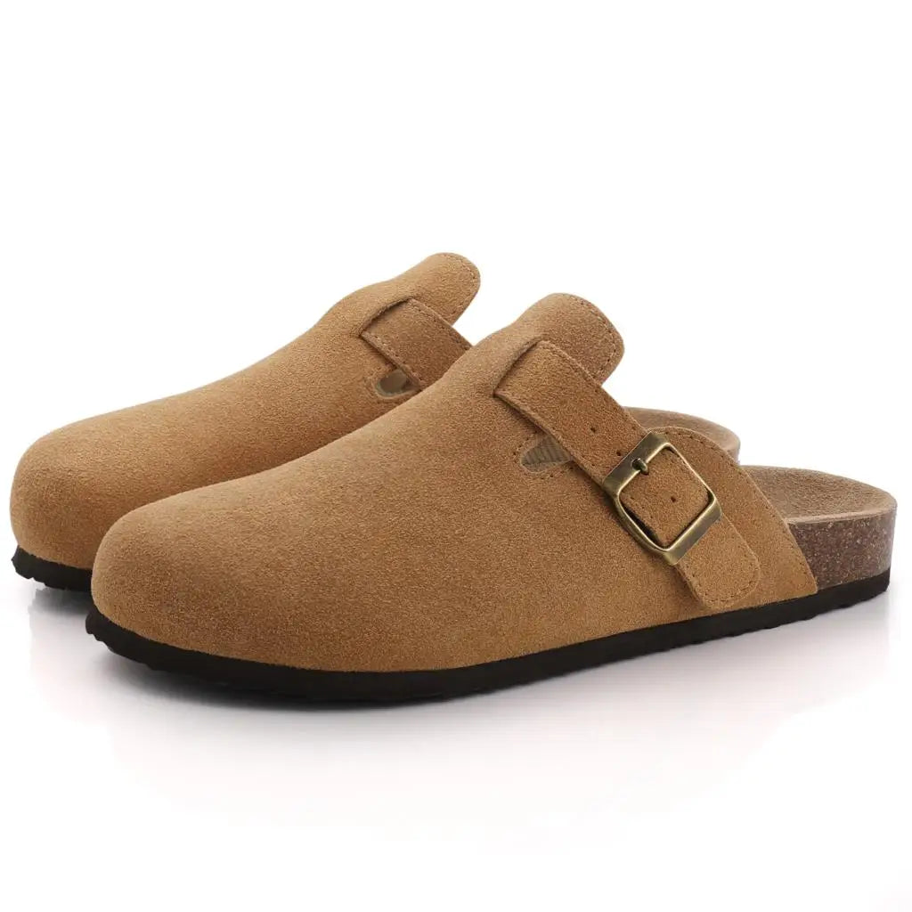 Mules Suédées Zahra Chic — Semelle Liège & Support Voûte Plantaire